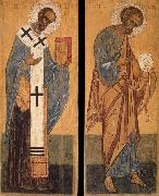 unknow artist Saint Peter and Saint Nicholas oil painting on canvas